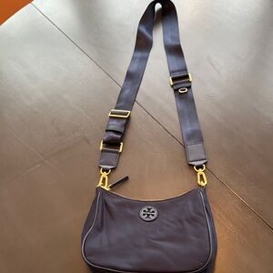 Tory Burch Blue Crossbody Bag with Suede Finish